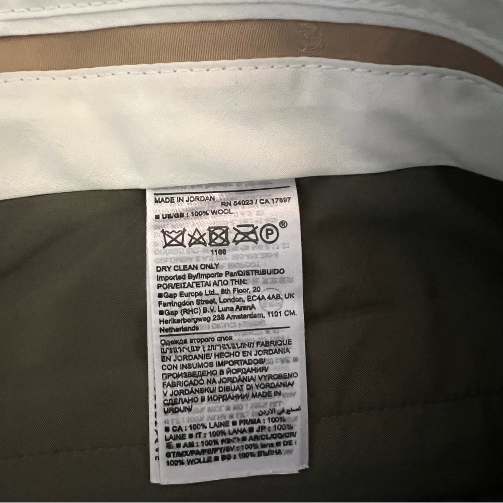 Banana Republic Wool Pants Green Wide Leg Trousers Women’s Size 14 - Picture 3 of 6